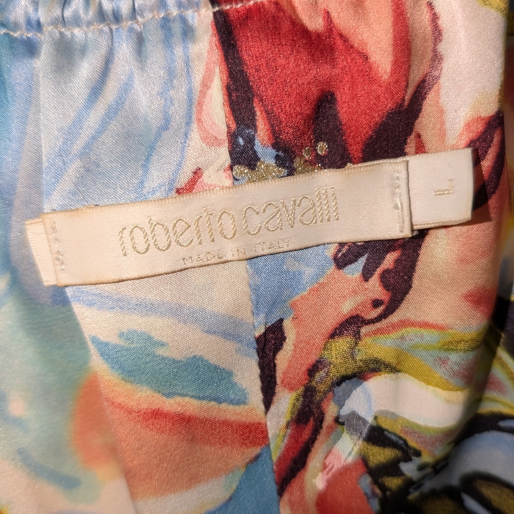 Roberto Cavalli Multicolor Floral Silk Top - Picture 2 of 4